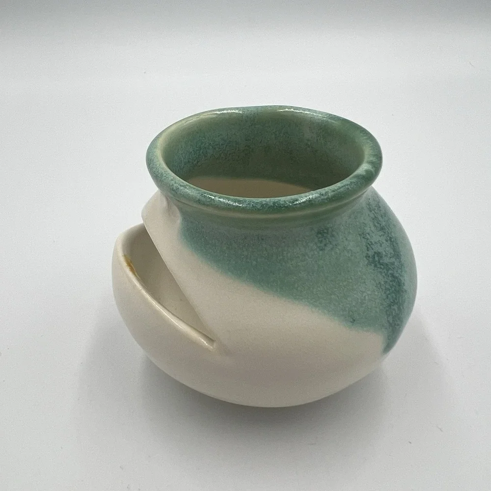 Ceramic Egg Separator Green White Face Design Kitchen Gadget 3